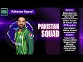 ICC T20 World Cup 2024 Pakistan Squad | Pakistan squad for ICC T20 World Cup 2024.