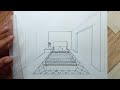 how to draw bedroom in 1 point perspective#homestead