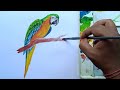How to draw parrot step by step | Painting Bird with Poster Colour