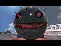 ROBOT PACMAN & MS-PACMAN VS OMICRON & SPIKY MONSTER & CARTOON CAT !!