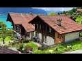 Oberried, Switzerland walking tour 4K -  Incredibly beautiful villages on the lake Brienz