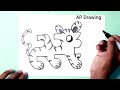 [Hindi] How to draw Tiger from 553 number step by step Easy Drawing for kids