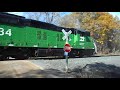 MNTX 6234 SD9 w/excursion train (nice horns) 10/20/19