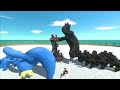 Rainbow Friends Blue Team + Spiderman Team vs Shadow Itself - Animal Revolt Battle Simulator