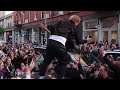 Ed Sheeran gives surprise performance from atop parked car on SoHo streetin new york city