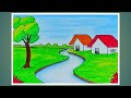 nature village scenery/ drawing of nature/indian village scenery /scenery painting.