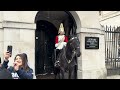 King’s Horse Butts a Tourist Who Grabs Reins Twice - Guard Yanks Off Reins