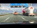 Netherlands Drive; Amsterdam → Amersfoort (A9)🇳🇱. Van doing 70 kp/h in the left lane. DANGEROUS