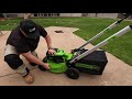 Greenworks 60V Pro Versus Thick Kikuyu 650m2