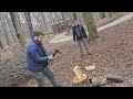 Zach chopping wood