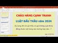 Trường hợp áp dụng CHÀO HÀNG CẠNH TRANH theo Luật đấu thầu 22/2023/QH15