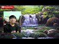 Acrylic Landscape Painting TUTORIAL / Waterfalls and Rushing River in the Forest / JMLisondra