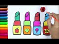 Easy Step by Step guide, lipstick Drawing and Painting, Makeup kit Drawing tutorial for Beginners
