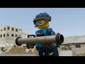 LEGO Police SWAT Modern Warfare -  Crossing the River on Pontoon Boats Under Mortar Fire