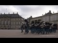 Copenhagen CHANGING OF THE GUARD Ceremony at Amalienborg Royal Palace - King´s Guard or Livgarden