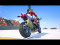 HOMEM ARANHA e AMIGOS COM MOTOS, CARROS e JETski Desafio no LAGO | Spiderman Stunt GTA V-GTA Gaming