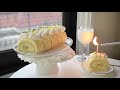 Sweet potato Roll cake recipe / How to make Sweet potato cake / Soft Roll cake recipe / Fresh Cream