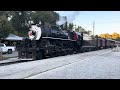 Diesel train and steam train parking in Bryson City, North Carolina ￼￼