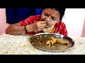 BIGBITES।EATING RICE WITH SHAK VAJA,UCCHE ALU VAJA,POTOL POSTO AND CHICKEN CURRY।।MUKBANG