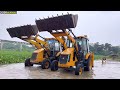 Washing with Atrocities JCB 145 Excavator and 2 JCB 3DX Owner vs Driver Fun in River