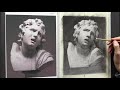 PAINT with POWDER, DRAW with CHARCOAL - Teach Yourself to Draw - Cast of the second son of Laocoon