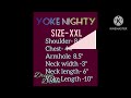 Nighty Measurement Chart- Yoke Nighty