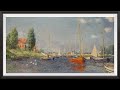 Famous Painting Tv Art Wallpaper - Red Boats (Claude Monet)