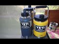 Yeti one gallon jug compared to half gallon jug and 64 oz Rambler bottle